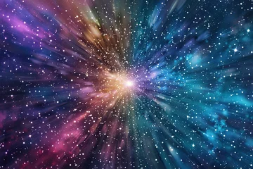 Foto op Plexiglas Generative ai on theme of beautiful starfall in sky, bright meteorites glow in atmosphere © oleg525