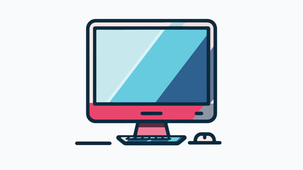 Soft line vector icon on computer flat vector isolated