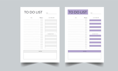 Daily to Do List Planner Printable template design.