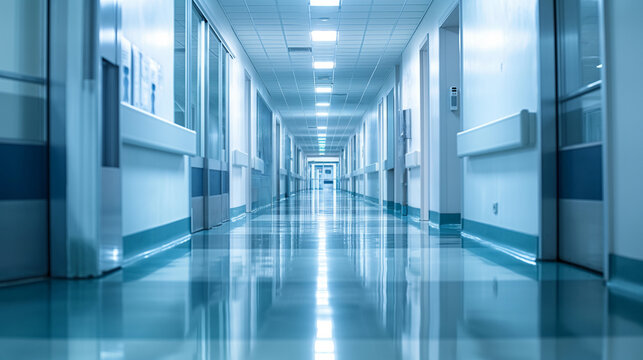 Hospital hallway corridor empty walk path clinic