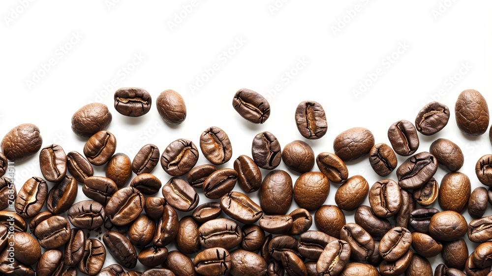Aufkleber a white background with an isolated image of coffee beans.