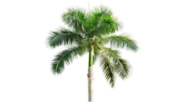 Beautiful green palm tree isolated on white