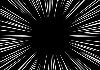 漫画で使える集中放射線5透過PNG黒色