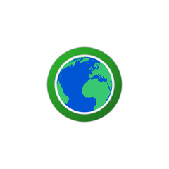 Earth planet icon isolated on transparent background