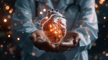 Doctor with Virtual Heart in Hands