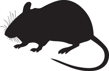rat silhouette isolated illustration, mouse shape vector 