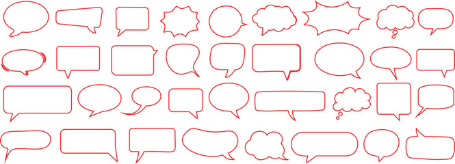 collection of dialogue boxes, diverse chat box, speech bubble shapes, and styles. communication symbols,