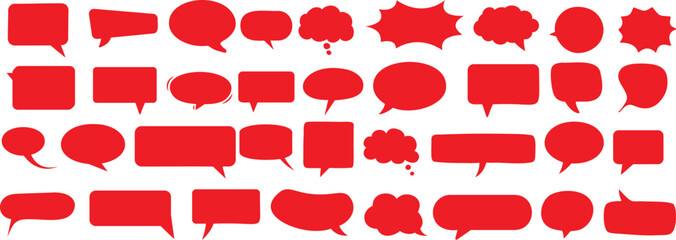 Red speech bubbles vector icons