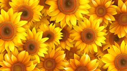 Bright yellow sunflowers fill the frame, creating a cheerful and sunny background.