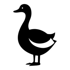 Simple duck isolated black icon