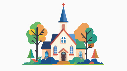 Obraz na płótnie Canvas Worship place icon conceptual design illustration vector