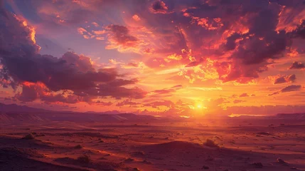 Fotobehang sunset in the desert © Rehana