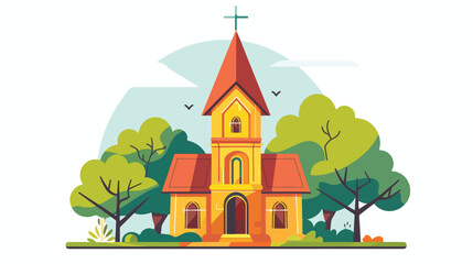 Obraz na płótnie Canvas Worship place icon conceptual design illustration vector