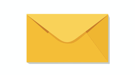 Yellow paper envelope flat vector isolated on white background