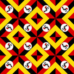 uganda flag pattern. africa background. vector illustration