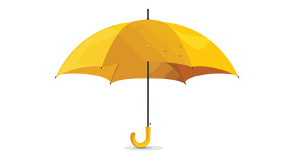 Yellow umbrella vector icon isolated on white protecti