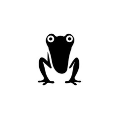 Simple frog isolated black icon