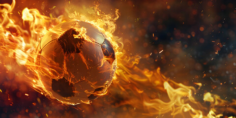 A dynamic and vibrant HD wallpaper that captures the excitement and passion of the soccer field. The image is designed in the style of vivid energy explosions. - obrazy, fototapety, plakaty