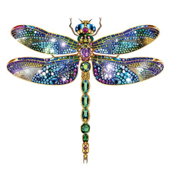 Jewelled Dragonfly Clipart clipart isolated on white