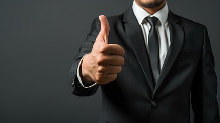 businessman showing thumbs up