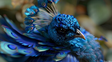 peacock head close up