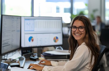 businesswoman working on computer