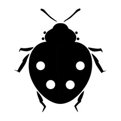 Simple ladybug isolated black icon