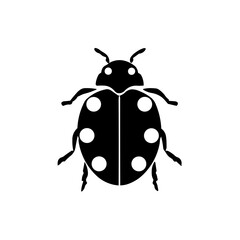 Simple ladybug isolated black icon