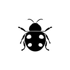 Simple ladybug isolated black icon