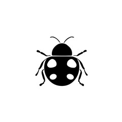 Simple ladybug isolated black icon