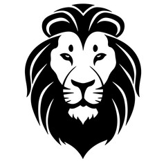 Simple lion face black icon