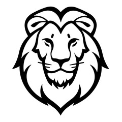 Simple lion face black icon