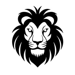 Simple lion face black icon