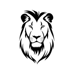 Simple lion face black icon