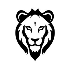 Simple lion face black icon