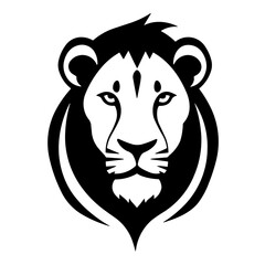 Simple lion face black icon