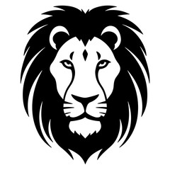 Simple lion face black icon