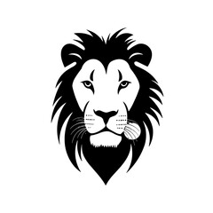 Simple lion face black icon