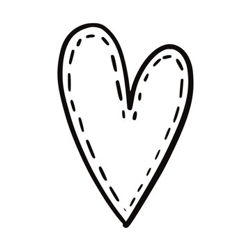 ector doodle hand drawn heart drawing illustration