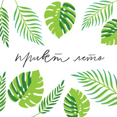 hello summer russian lettering and illustration