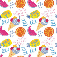 summer simple pattern hand drawning