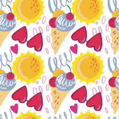 summer simple pattern hand drawning