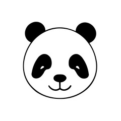 Simple panda isolated black icon