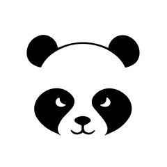 Simple panda isolated black icon