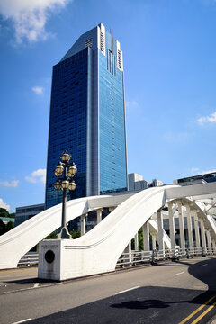 Blick auf die Architektur eines Teils von Singapur