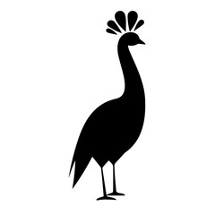 Simple peacock isolated black icon