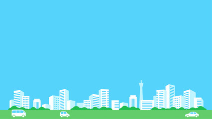 Obraz premium Cityscape and blue sky scenery