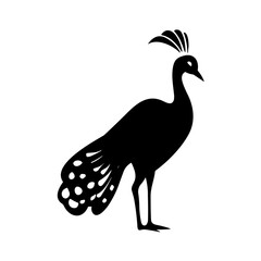 Simple peacock isolated black icon