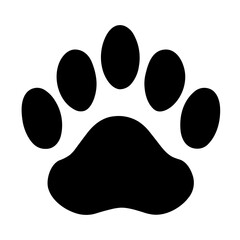 Simple paw pet isolated black icon