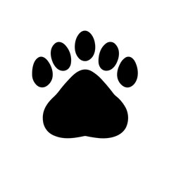 Simple paw pet isolated black icon
